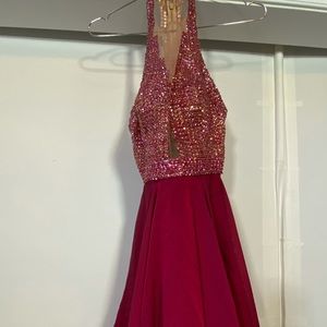 Sherri Hill Burgandy Cocktail Dress